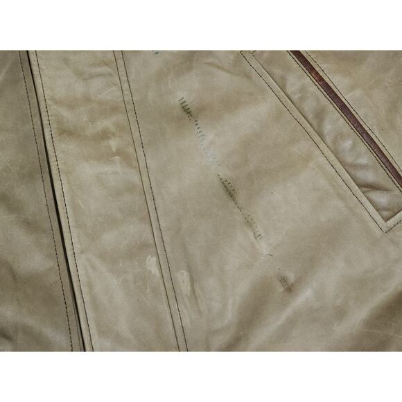 LONE PINE Leather Romeo Jacket Men 46 Brown Beige Wool Lined Outdoor Made In USA - Picture 7 of 13